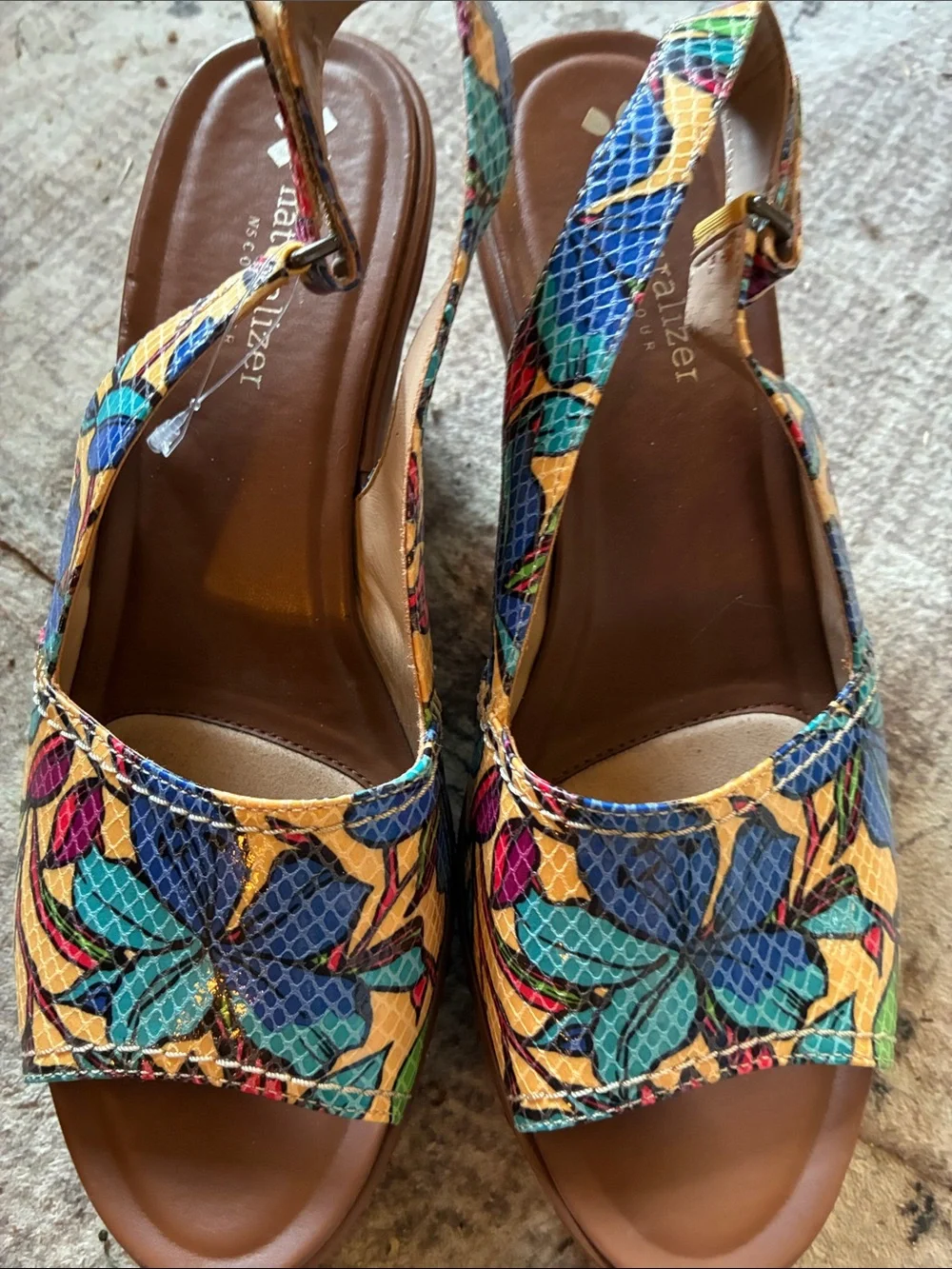 Naturalizer Honey N5 Contour Multicolor Floral Platform Sandals 9